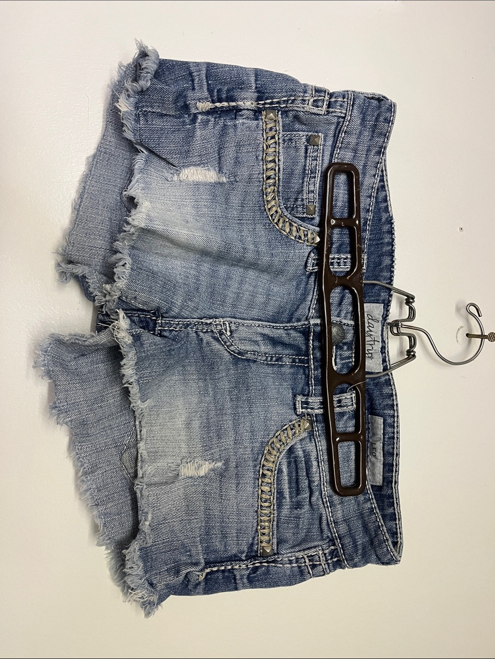 Daytrip Distressed Light Blue Denim Jean Shorts